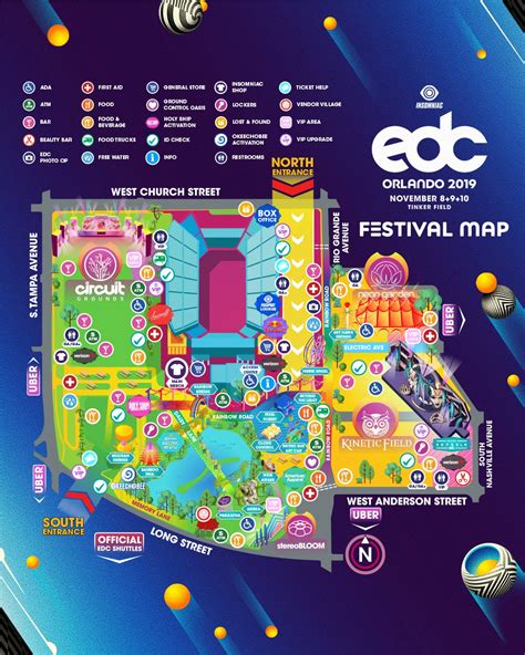 Edc orlando map - One of the many EDC spinoffs, the three-day Electric Daisy Carnival Orlando replicates the lineup and layout of the flagship Las Vegas event at a smaller scale. The festival is still huge, though. Diplo, Steve Aoki and The Chainsmokers have all played here, along with many, many DJs that keep electric dance fans up and jumping for hours. 